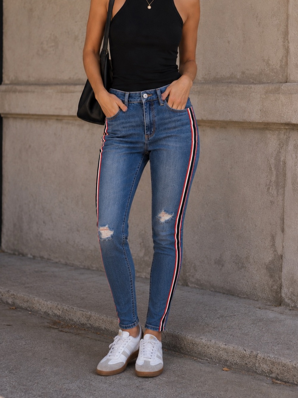High rise crop super skinny jeans